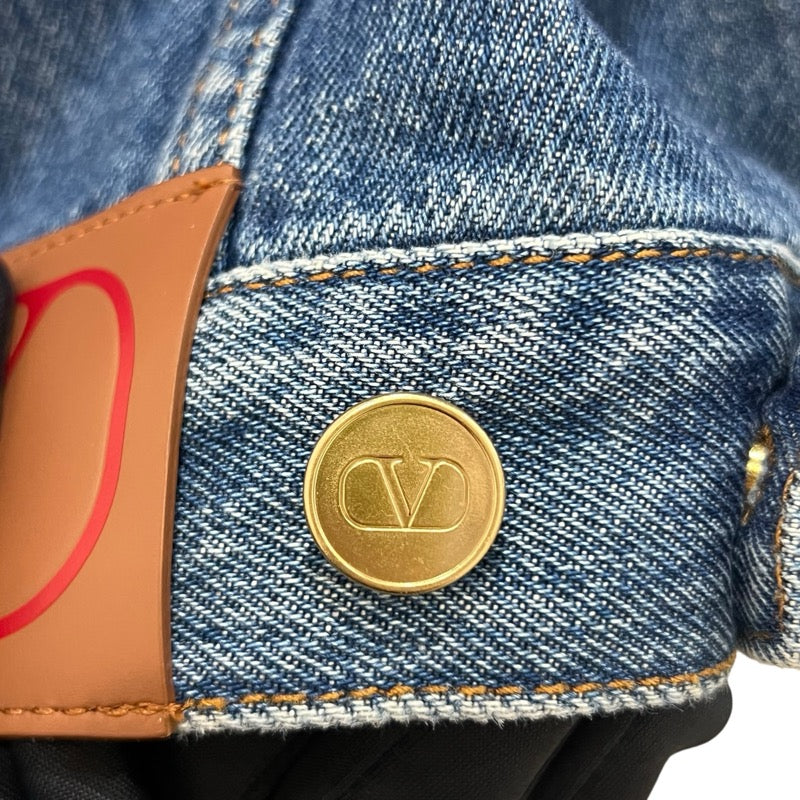 ヴァレンティノ VALENTINO セーラーカラーデニムジャケット 3B3DC02Z822 ブルー コットン レディース デニムジャケット