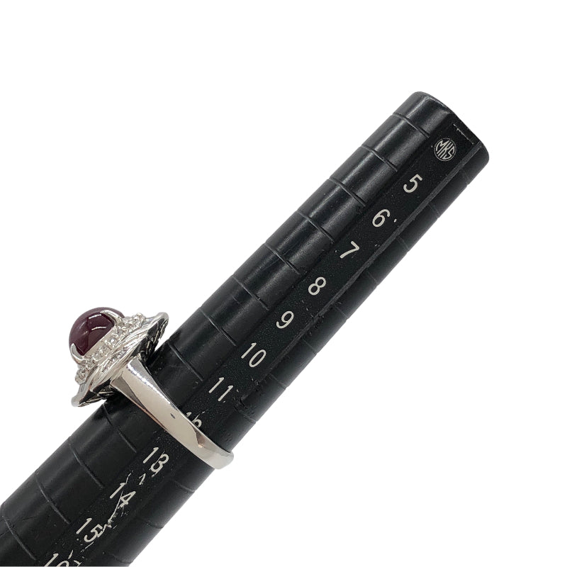 非加熱スタールビー/ダイヤモンドリング Pt900 非加熱スタールビー ジュエリー