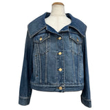 ヴァレンティノ VALENTINO セーラーカラーデニムジャケット 3B3DC02Z822 ブルー コットン レディース デニムジャケット
