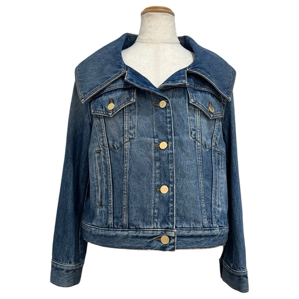 ヴァレンティノ VALENTINO セーラーカラーデニムジャケット 3B3DC02Z822 ブルー コットン レディース デニムジャケット