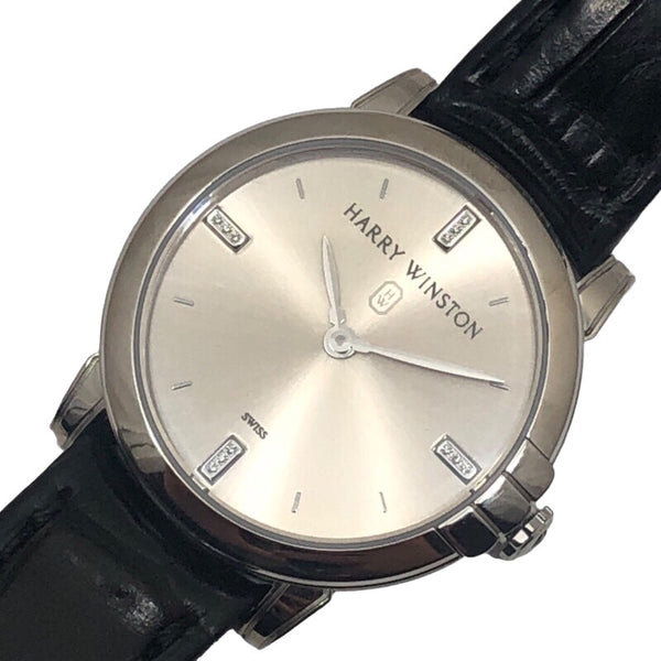 ハリーウィンストン HARRY WINSTON ミッドナイト MIDQHM32WW001 シルバー K18WG クオーツ レディース 腕時計