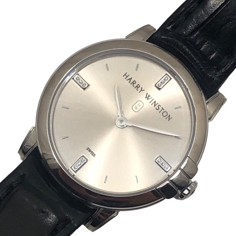 ハリーウィンストン HARRY WINSTON ミッドナイト MIDQHM32WW001 シルバー K18WG クオーツ レディース 腕時計