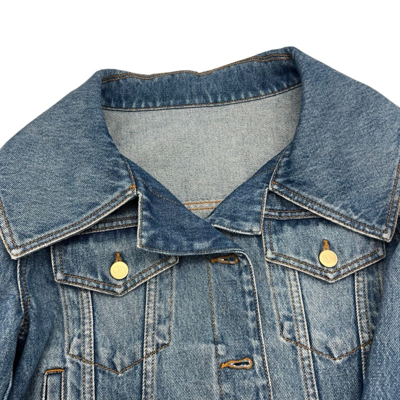 ヴァレンティノ VALENTINO セーラーカラーデニムジャケット 3B3DC02Z822 ブルー コットン レディース デニムジャケット