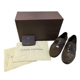 ルイ・ヴィトン LOUIS VUITTON ダミエローファー ブラウン ハラコ メンズ ローファー
