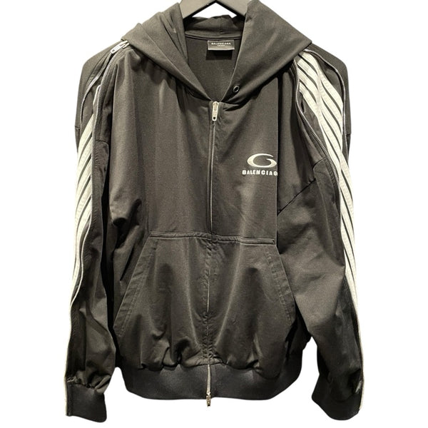 バレンシアガ BALENCIAGA サイドジップラインパーカー ポリエステル ブラック ポリエステル レディース パーカー