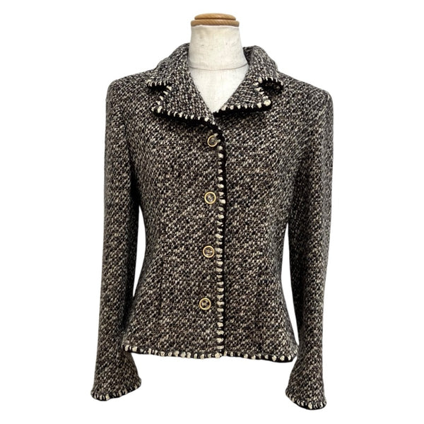 シャネル CHANEL ココマークボタンミックスツイードジャケット P18677V10547 ブラウン ツイード レディース その他アウター
