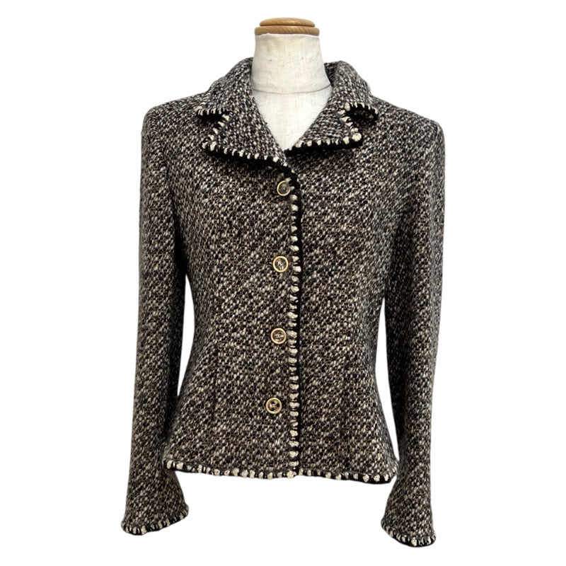 シャネル CHANEL ココマークボタンミックスツイードジャケット P18677V10547 ブラウン ツイード レディース その他アウター