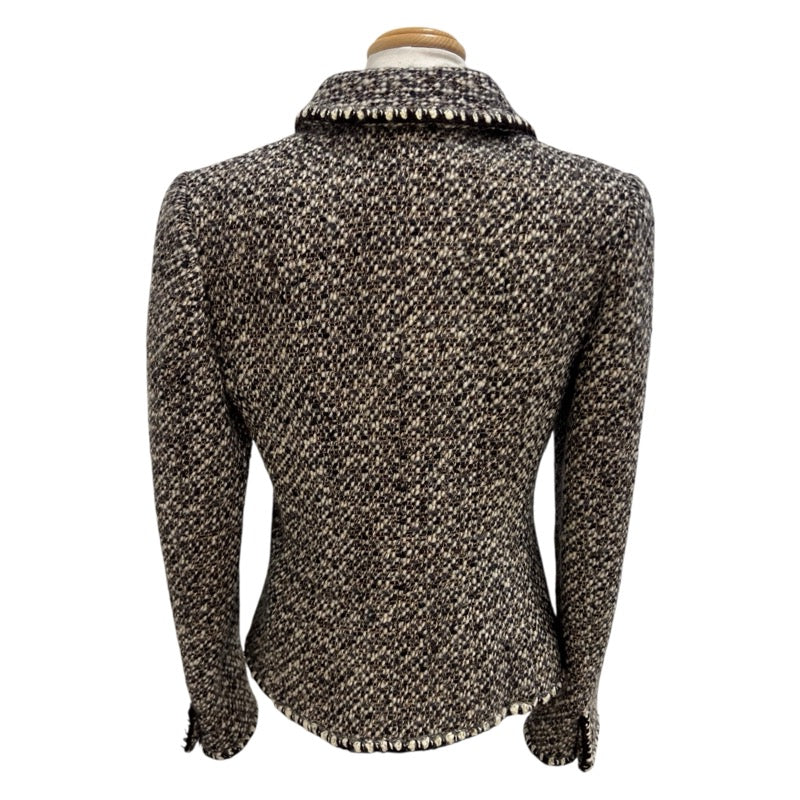 シャネル CHANEL ココマークボタンミックスツイードジャケット