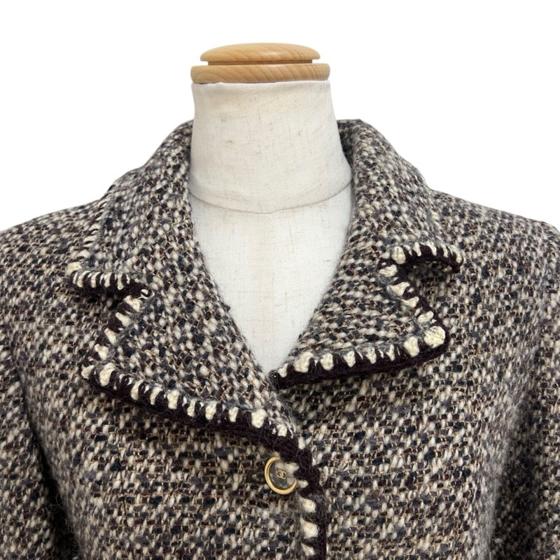 シャネル CHANEL ココマークボタンミックスツイードジャケット P18677V10547 ブラウン ツイード レディース その他アウター
