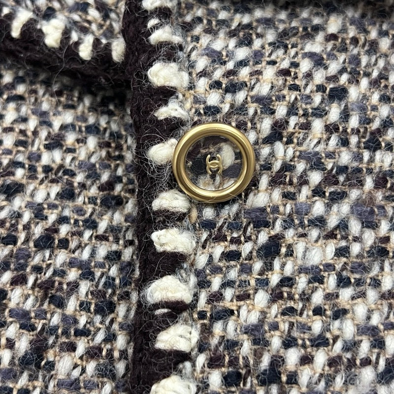 シャネル CHANEL ココマークボタンミックスツイードジャケット