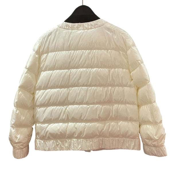 モンクレール MONCLER VEULES ツイード切り替えダウンジャケット ホワイト ナイロン レディース ダウンジャケット