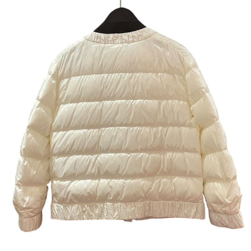 モンクレール MONCLER VEULES ツイード切り替えダウンジャケット ホワイト ナイロン レディース ダウンジャケット