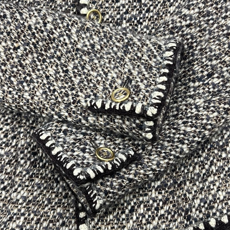 シャネル CHANEL ココマークボタンミックスツイードジャケット P18677V10547 ブラウン ツイード レディース その他アウター