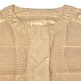 モンクレール MONCLER VEULES ツイード切り替えダウンジャケット ホワイト ナイロン レディース ダウンジャケット