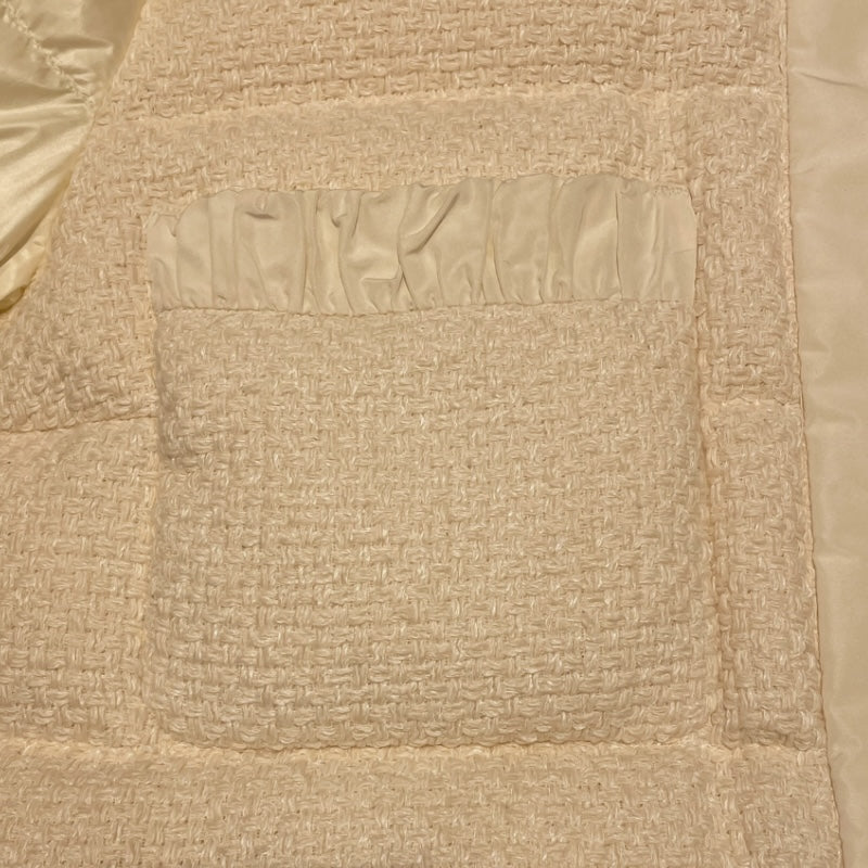 モンクレール MONCLER VEULES ツイード切り替えダウンジャケット ホワイト ナイロン レディース ダウンジャケット