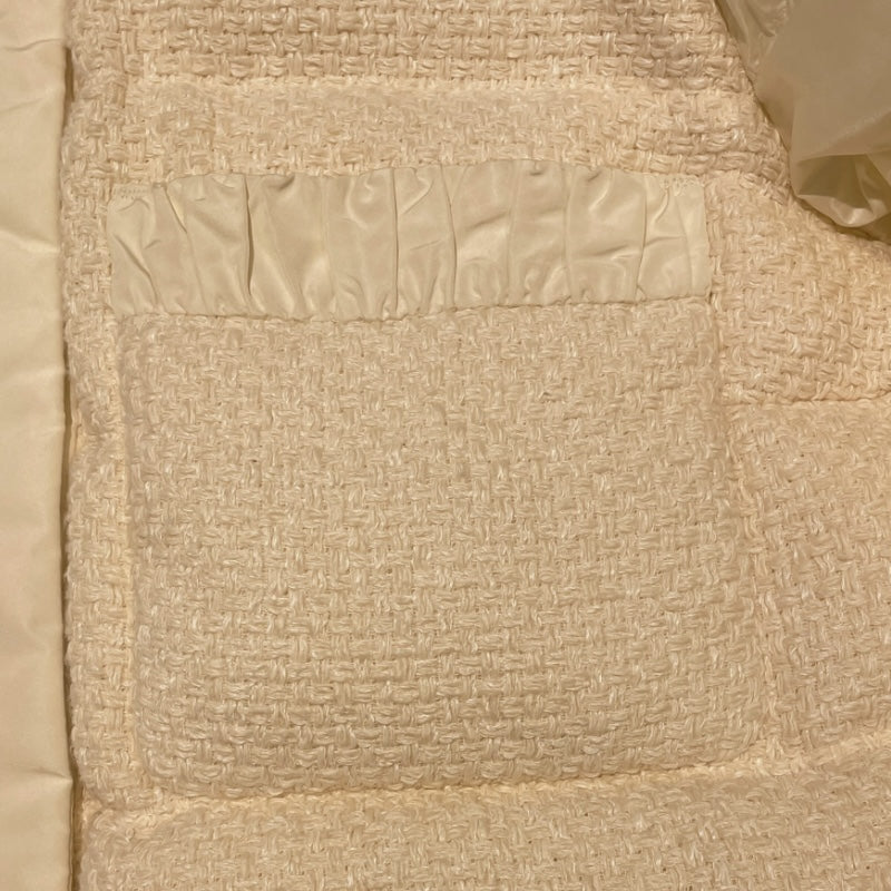 モンクレール MONCLER VEULES ツイード切り替えダウンジャケット ホワイト ナイロン レディース ダウンジャケット