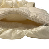 モンクレール MONCLER VEULES ツイード切り替えダウンジャケット ホワイト ナイロン レディース ダウンジャケット