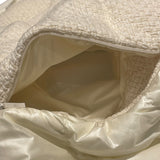 モンクレール MONCLER VEULES ツイード切り替えダウンジャケット ホワイト ナイロン レディース ダウンジャケット