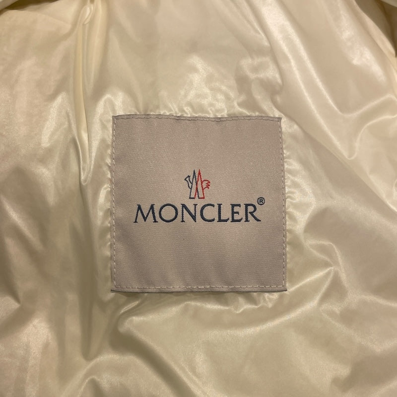 モンクレール MONCLER VEULES ツイード切り替えダウンジャケット ホワイト ナイロン レディース ダウンジャケット