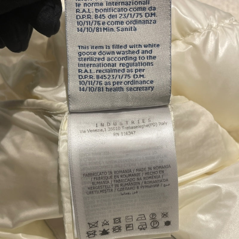 モンクレール MONCLER VEULES ツイード切り替えダウンジャケット ホワイト ナイロン レディース ダウンジャケット