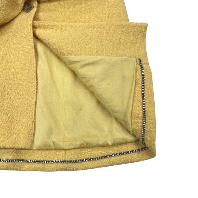 シャネル CHANEL クリアボタンツイードジャケット P12451 イエロー ツイード レディース その他アウター