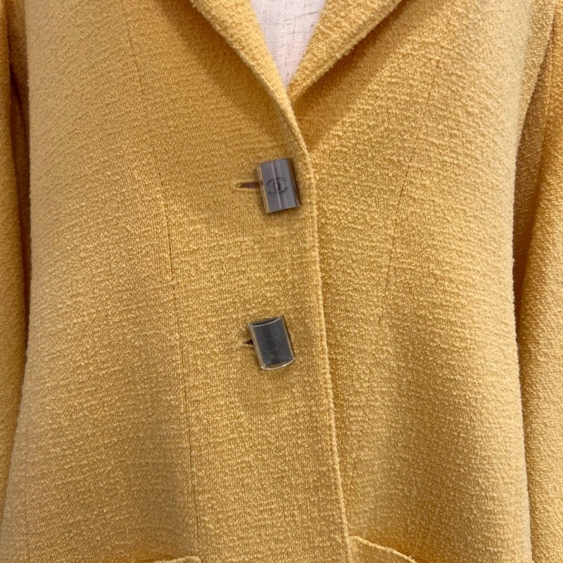 シャネル CHANEL クリアボタンツイードジャケット P12451 イエロー ツイード レディース その他アウター