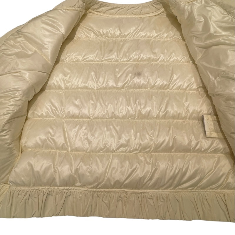 モンクレール MONCLER VEULES ツイード切り替えダウンジャケット ホワイト ナイロン レディース ダウンジャケット