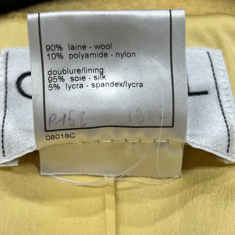 シャネル CHANEL クリアボタンツイードジャケット P12451 イエロー ツイード レディース その他アウター