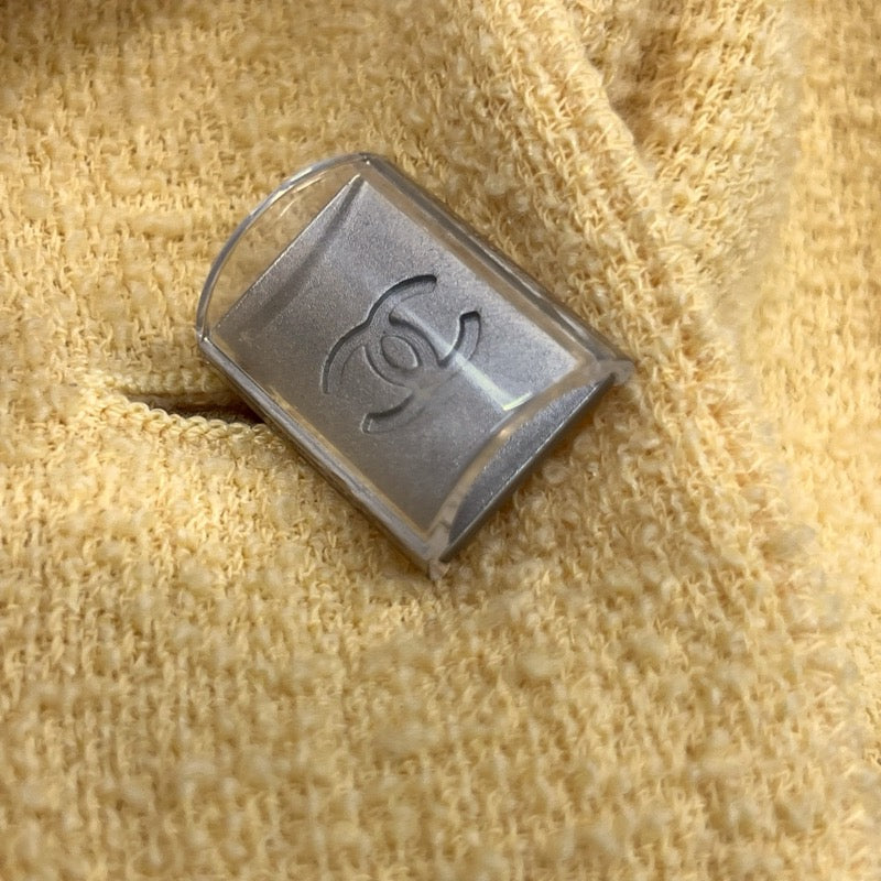 シャネル CHANEL クリアボタンツイードジャケット P12451 イエロー ツイード レディース その他アウター