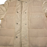 モンクレール MONCLER VEULES ツイード切り替えダウンジャケット ホワイト ナイロン レディース ダウンジャケット