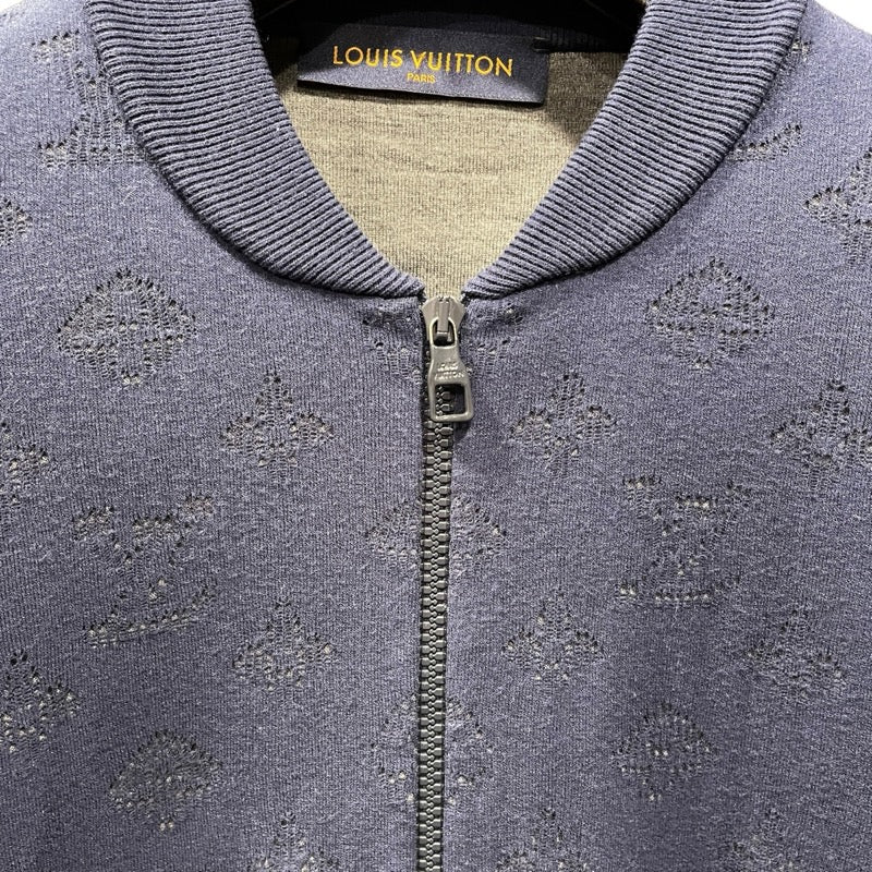 ルイ・ヴィトン LOUIS VUITTON ドロップニードルモノグラムニットジャケット HIN50W ネイビー レーヨン メンズ テーラードジャケット