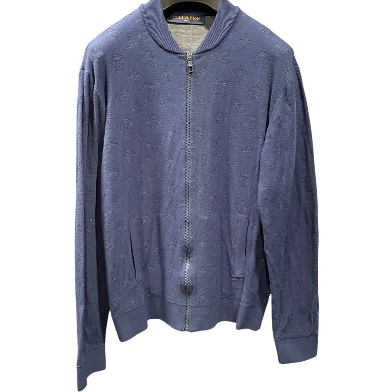 ルイ・ヴィトン LOUIS VUITTON ドロップニードルモノグラムニットジャケット HIN50W ネイビー レーヨン メンズ テーラードジャケット