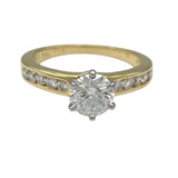 ティファニー TIFFANY＆CO ソリティア チャネルセッティング ダイヤリング 0.78ct/0.17ct 10号 K18YG/Pt950/ダイヤモンド ジュエリー