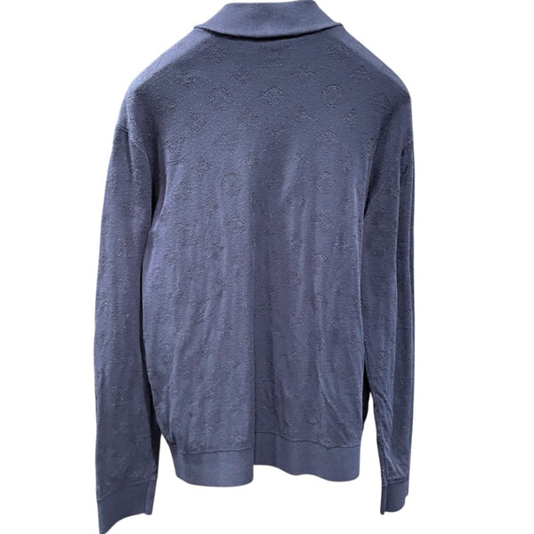 ルイ・ヴィトン LOUIS VUITTON ドロップニードルモノグラムニットジャケット HIN50W ネイビー レーヨン メンズ テーラードジャケット