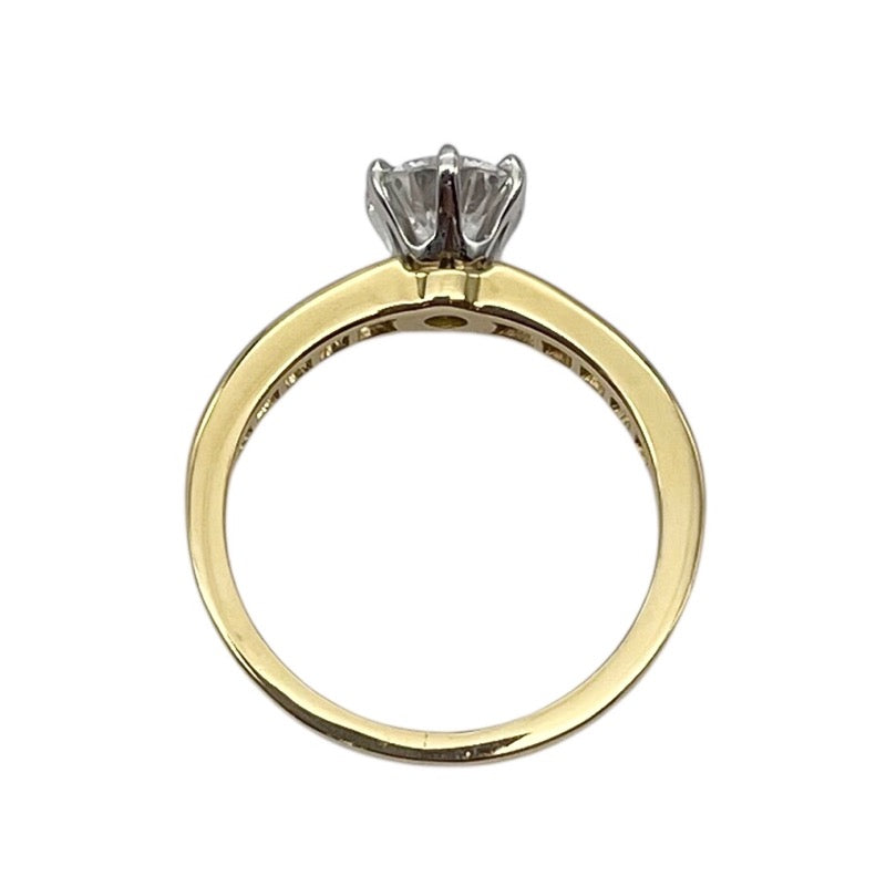 ティファニー TIFFANY＆CO ソリティア チャネルセッティング ダイヤリング 0.78ct/0.17ct 10号 K18YG/Pt950/ダイヤモンド ジュエリー