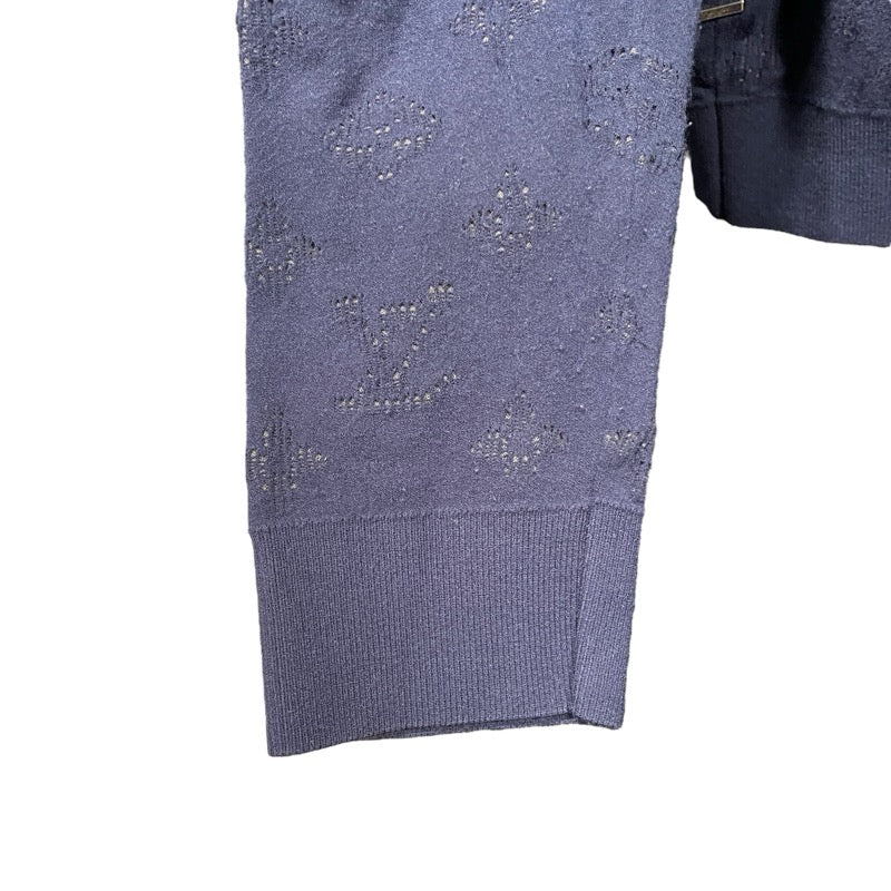 ルイ・ヴィトン LOUIS VUITTON ドロップニードルモノグラムニットジャケット HIN50W ネイビー レーヨン メンズ テーラードジャケット