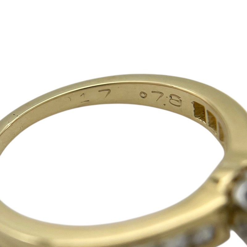 ティファニー TIFFANY＆CO ソリティア チャネルセッティング ダイヤリング 0.78ct/0.17ct 10号 K18YG/Pt950/ダイヤモンド ジュエリー