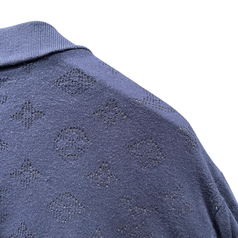 ルイ・ヴィトン LOUIS VUITTON ドロップニードルモノグラムニットジャケット HIN50W ネイビー レーヨン メンズ テーラードジャケット