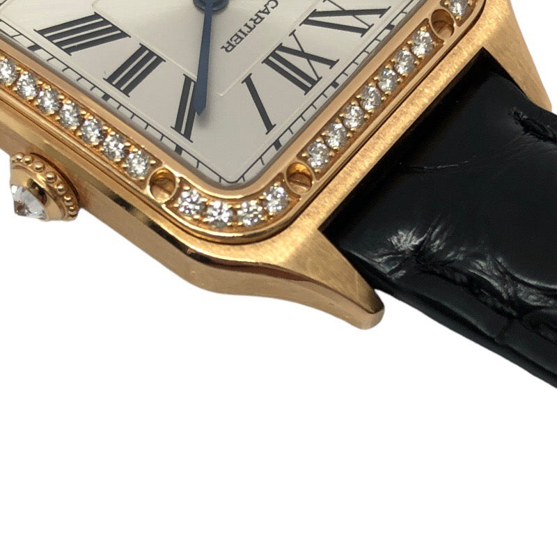 カルティエ Cartier サントス デュモン SM WJSA0017 シルバー K18PG/革ベルト クオーツ レディース 腕時計
