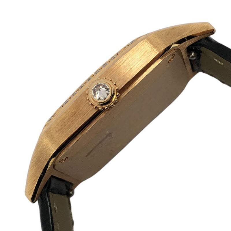 カルティエ Cartier サントス デュモン SM WJSA0017 シルバー K18PG/革ベルト クオーツ レディース 腕時計