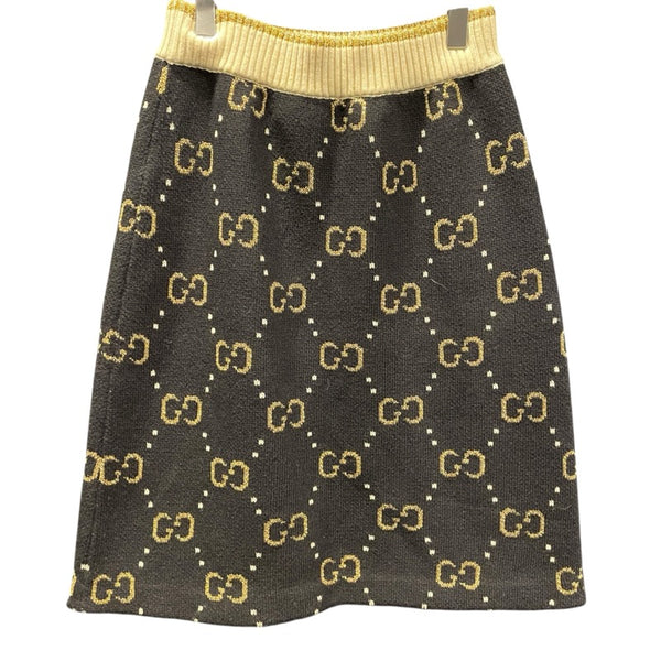 グッチ GUCCI GGロゴパターンニットスカート ブラック ウール レディース スカート