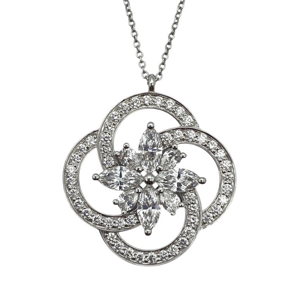 ティファニー TIFFANY＆CO ビクトリアクラスター ダイヤネックレス Pt950/ダイヤモンド ジュエリー