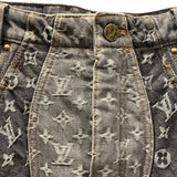 ルイ・ヴィトン LOUIS VUITTON モノグラムフラワーバギーデニムワークパンツ HPD92W ブラック コットン メンズ デニムパンツ