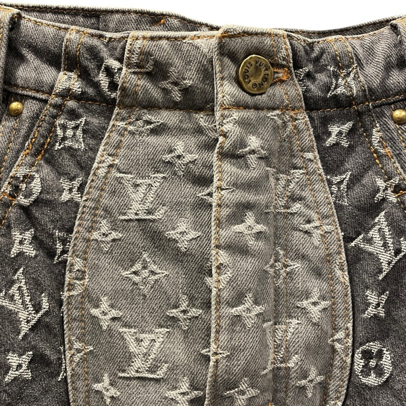 ルイ・ヴィトン LOUIS VUITTON モノグラムフラワーバギーデニムワークパンツ HPD92W ブラック コットン メンズ デニムパンツ