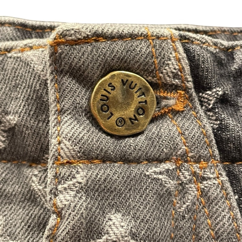ルイ・ヴィトン LOUIS VUITTON モノグラムフラワーバギーデニムワークパンツ HPD92W ブラック コットン メンズ デニムパンツ