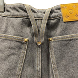 ルイ・ヴィトン LOUIS VUITTON モノグラムフラワーバギーデニムワークパンツ HPD92W ブラック コットン メンズ デニムパンツ