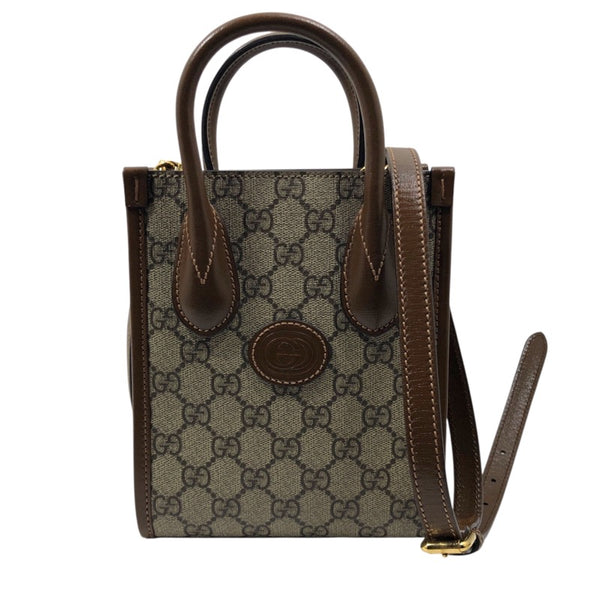 グッチ GUCCI インターロッキングG ミニトート 671623 GGスプリームキャンバス レディース ハンドバッグ