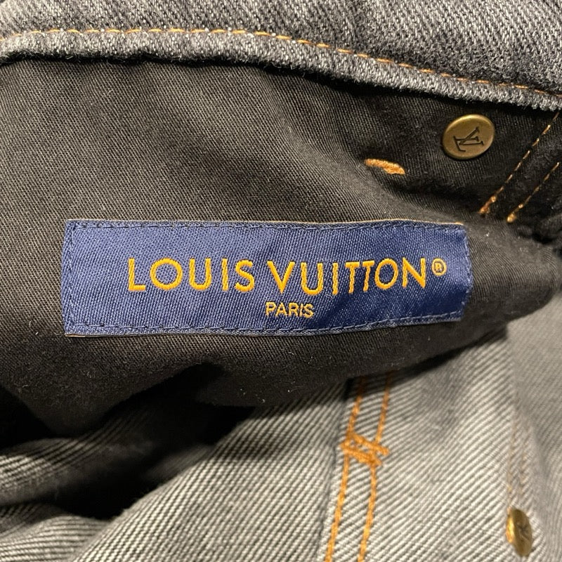 ルイ・ヴィトン LOUIS VUITTON モノグラムフラワーバギーデニムワークパンツ HPD92W ブラック コットン メンズ デニムパンツ