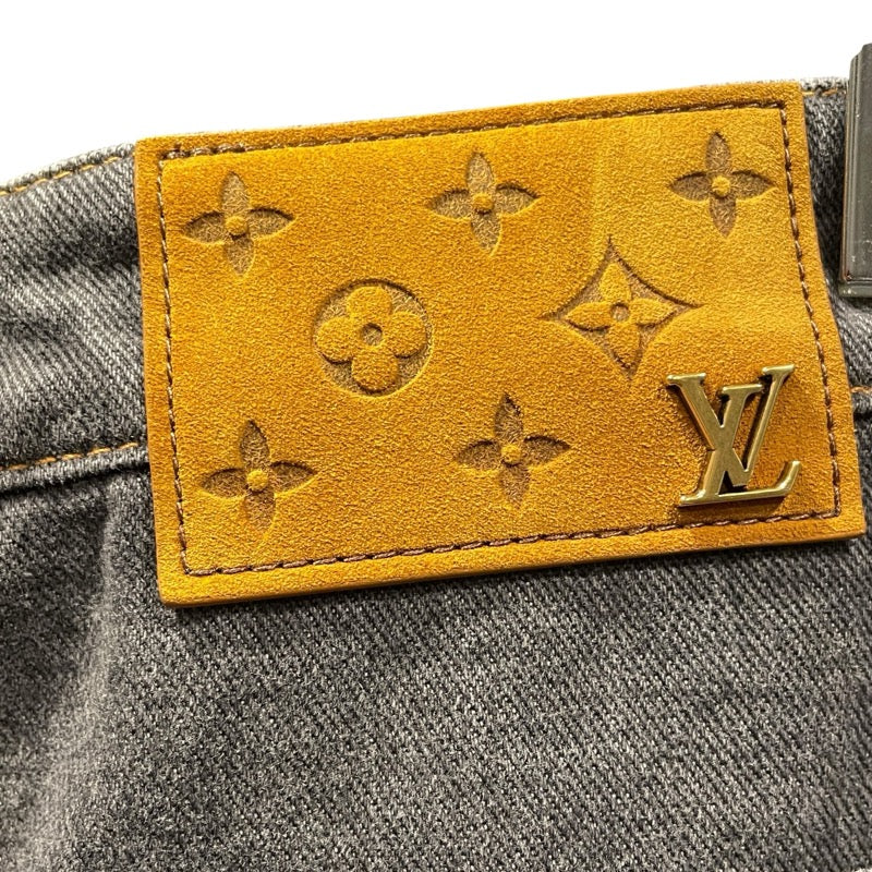 ルイ・ヴィトン LOUIS VUITTON モノグラムフラワーバギーデニムワークパンツ HPD92W ブラック コットン メンズ デニムパンツ