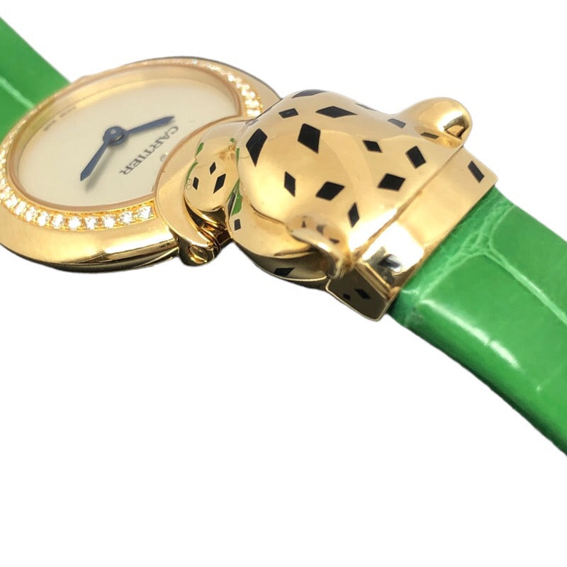 カルティエ Cartier ラ パンテール ドゥ カルティエ HPI01297 シャンパンゴールド K18YG/革ベルト クオーツ レディース 腕時計